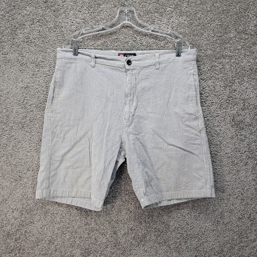 Chaps Mens Blue White Striped Seersucker Cotton Shorts Size 36 8087